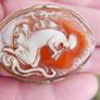 Vintage Most Rare 1890's Antique 14k Gold Shell Cameo Pin Brooch 4cm X 3cm Image 3