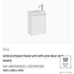 Roca ona unik compact vanity unit and basin ex display