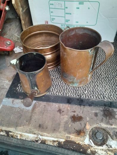 vintage copper pots