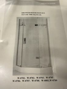 Shower pan and glass door - corner unit