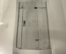 Shower pan and glass door - corner unit