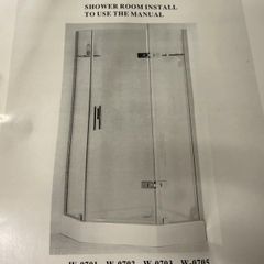 Shower pan and glass door - corner unit
