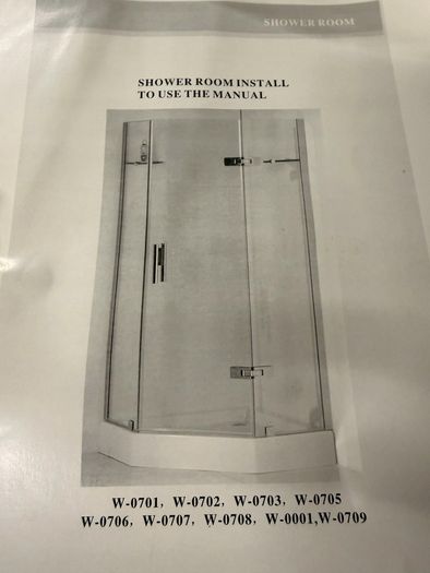 Shower pan and glass door - corner unit