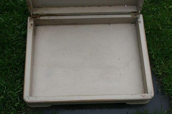 Vintage Wooden Box 16" x 13" H-3,5"