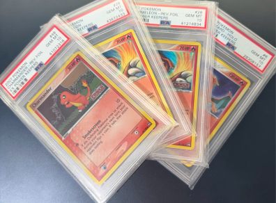 Pokemon - Charmander, Charmeleon & Charizard - PSA 10