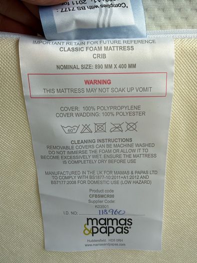 cot and crib mattress