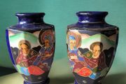 Pair of Hand Painted Japanese Vases
