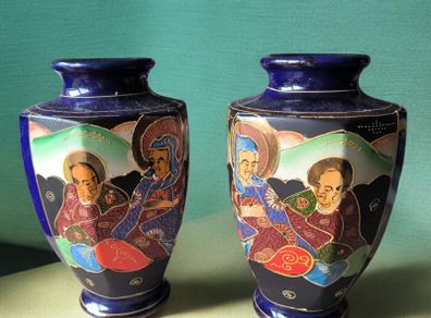 Pair of Hand Painted Japanese Vases