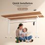 Height-Adjustable Desk Electric Sit-Stand Office Computer with 2 Memory Functions Standing 110 x 60 cm Light Brown Image 7