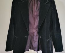 Vintage Black Velvet Jacket UK8