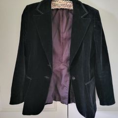 Vintage Black Velvet Jacket UK8