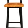 Ember Pulse Bar Stool  Black Beech Frame with Orange Chenille Image 4