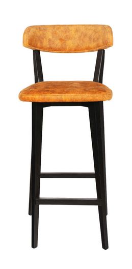 Ember Pulse Bar Stool  Black Beech Frame with Orange Chenille