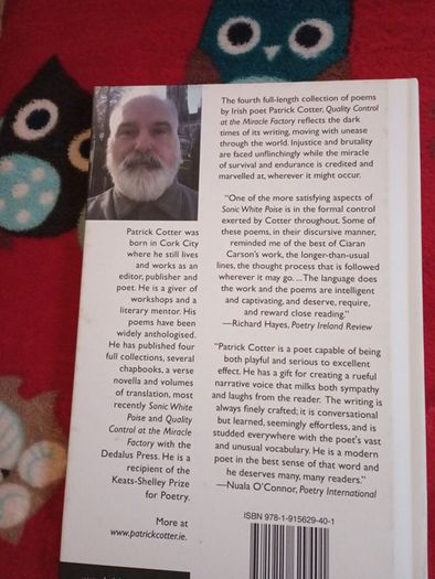 Patrick Cotter - Poems NEW Book. Quality Control at the Miracle Factory