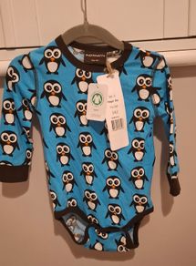 BNWT Maxomorra Penguin Bodysuit Winter 2015 Size 74/80