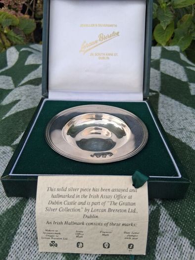 Boxed and Certified Irish Sterling Silver Armada Dish