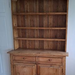 Antique pine dresser and antique pine washstand