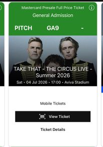 Take That tickets