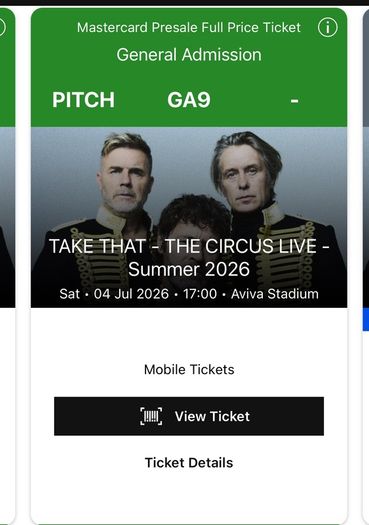 Take That tickets