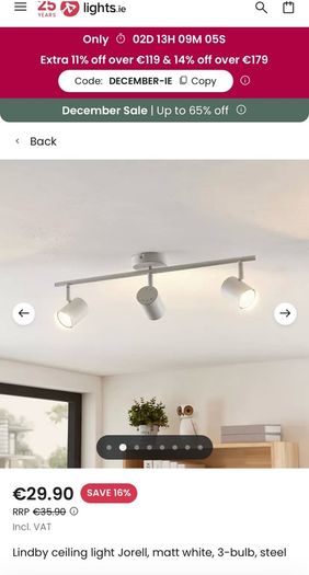 Ceiling spotlight white 3 globe