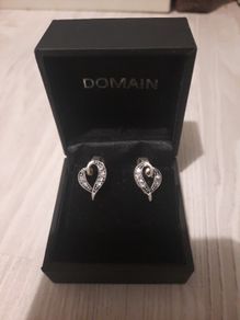 sterling silver heart shaped earrings