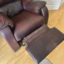 Leather sofa and two reclaiming arm chairs Image 5