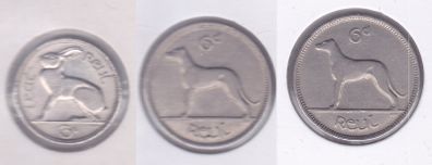 3 Small Saorstat Eireann coins - pictured