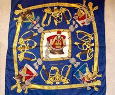Hermes Grand Uniforme Carre Large Silk Scarf.