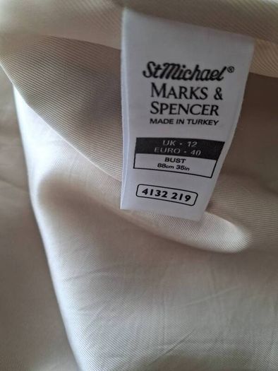 M&S Stone Soft Leather Jacket Size 12