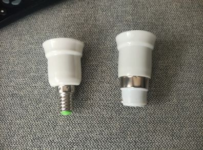 10 x Bulb adapters  bayonet to e27 or e14 to e27