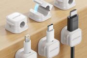 6 Pack Cable Tidy Clips Adjustable Cord Organiser Magnetic Management Self Adhesive Wire Holder for Desk, Nightstand, Charging Cables, HDMI, USB, Audio Cable, Office, Home, White