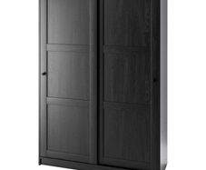 Two IKEA Rakkestad wardrobes black brown sold together
