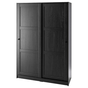 Two IKEA Rakkestad wardrobes black brown sold together