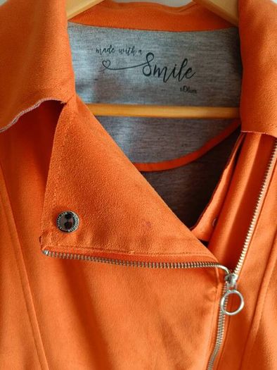 Orange Faux-Suede Jacket