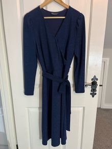 M&S Dress - Midnight Blue with tiny sparkly detail - Comfy Size 10