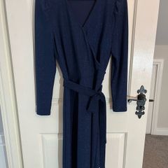 M&S Dress - Midnight Blue with tiny sparkly detail - Comfy Size 10