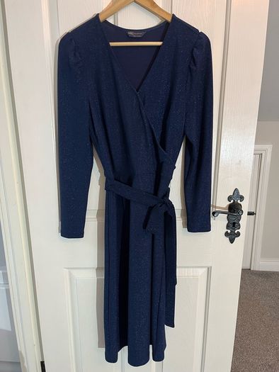 M&S Dress - Midnight Blue with tiny sparkly detail - Comfy Size 10