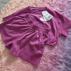 6years, With Tags Girls' 2-Piece Ribbed Top & Shorts Co-Ord Set