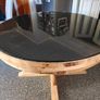Kitchen Table Round, 4ft/121cm Glass Top Removable. Image 4