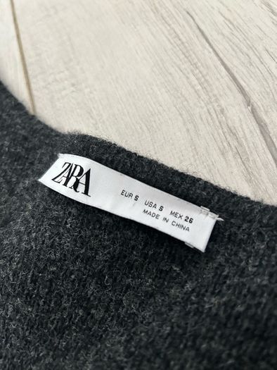 Zara woman's grey zipper wool jacket size S