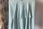 blouse mint green size 10 long sleeve frilled blouse