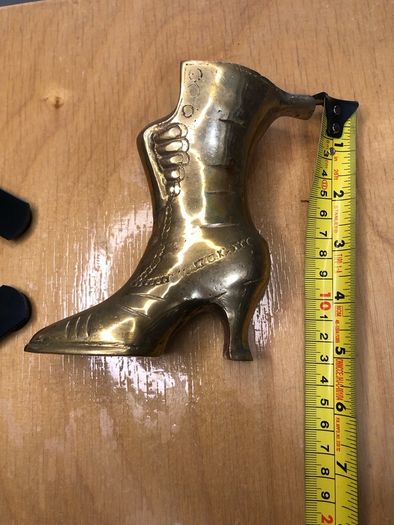 Vintage Solid Brass Shoe Figurine