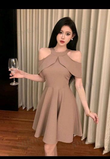 DAZY Women's Open Shoulder A-Line Dress