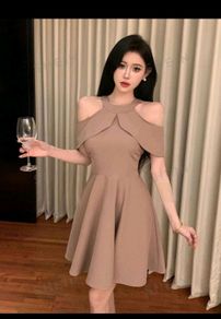 DAZY Women's Open Shoulder A-Line Dress