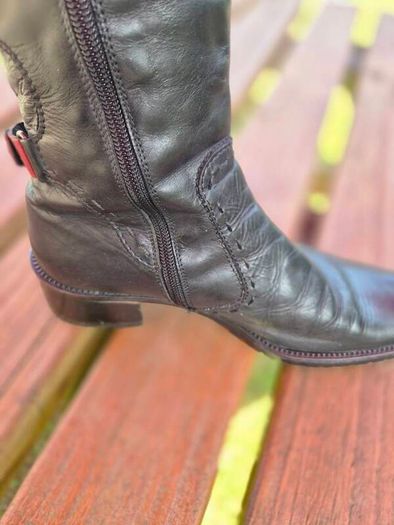 Roby and Pier Italian Leather Boots, Size UK4, EU37 - Wide Fit, AV