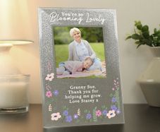 Personalised Blooming Lovely 4x4 Glitter Photo Frame