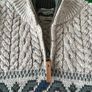 Aran Crafts Celtic Jacquard Zip Sweater | Oatmeal size L Image 3