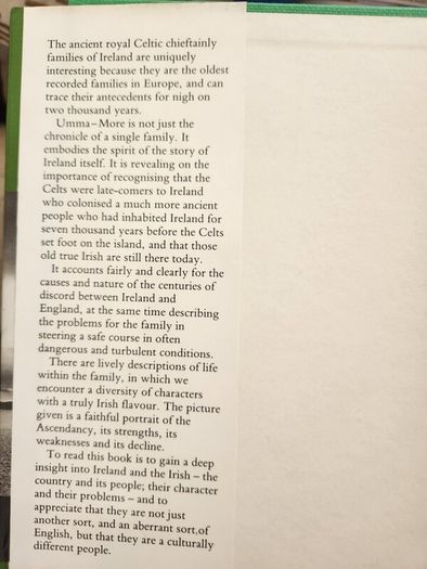 Umma-more. The Story Of An Irish Family in Moate Co Westmeath. By William Magan. First Edition Hardback With Dustjacket In Very Good Condition.