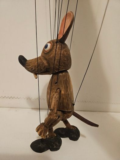 Mouse Czech Handmade Wooden Marionette