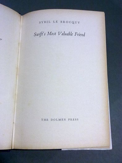Swift's most valuable friend by Sybil Le Brocquy Dolmen Press Ireland Irish